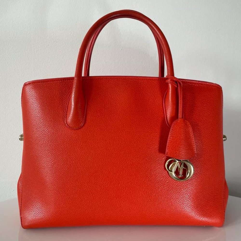 Christian Dior Calfskin Large Open Bar Tote Orange - Picture 3 of 7